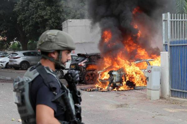 A vehicle destroyed in Sderot, a leveled town where Tibon met with survivors of the Nova music festival massacre.